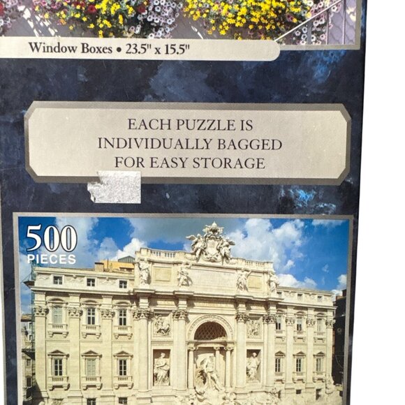 3 Deluxe Jigsaw Puzzles Sure-Lox Ages 12+ Neuschwanstein Castle Trevi Fountain & - Picture 3 of 7